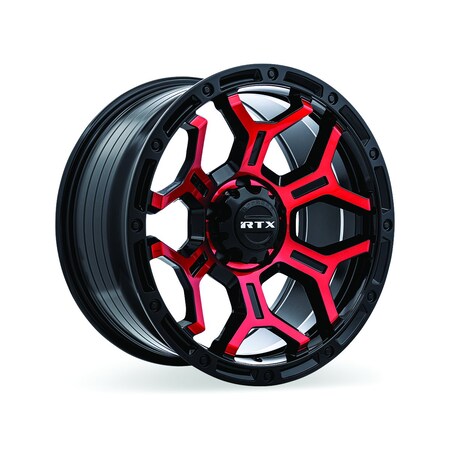 Alloy Wheel, Goliath 18x9 6x139.7 ET0 CB106.1 Gloss Black Machined Red Spoke